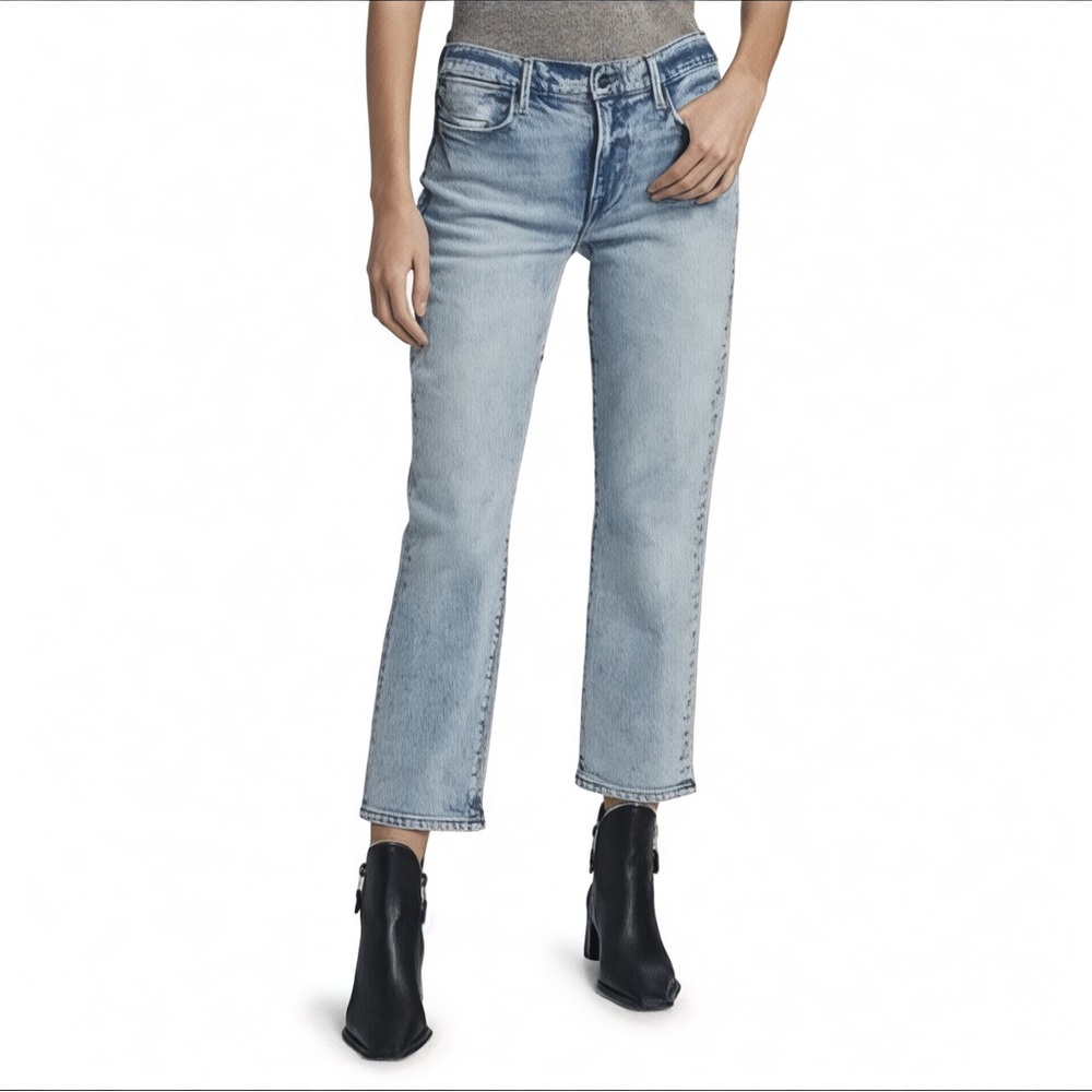 FRAME Le High Straight Jeans Women’s Size 24‎ High Rise Straight Leg Blue Denim